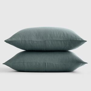 QUINCE European Linen Sham Set King Ocean 3609